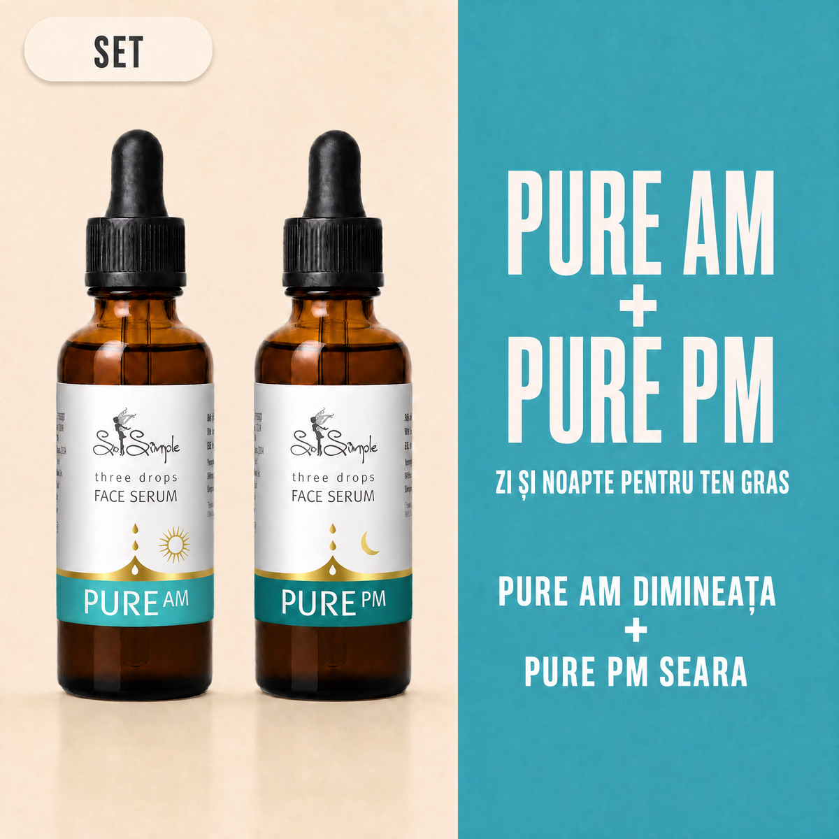 Set PURE AM + PURE PM: zi și noapte pentru tenul gras