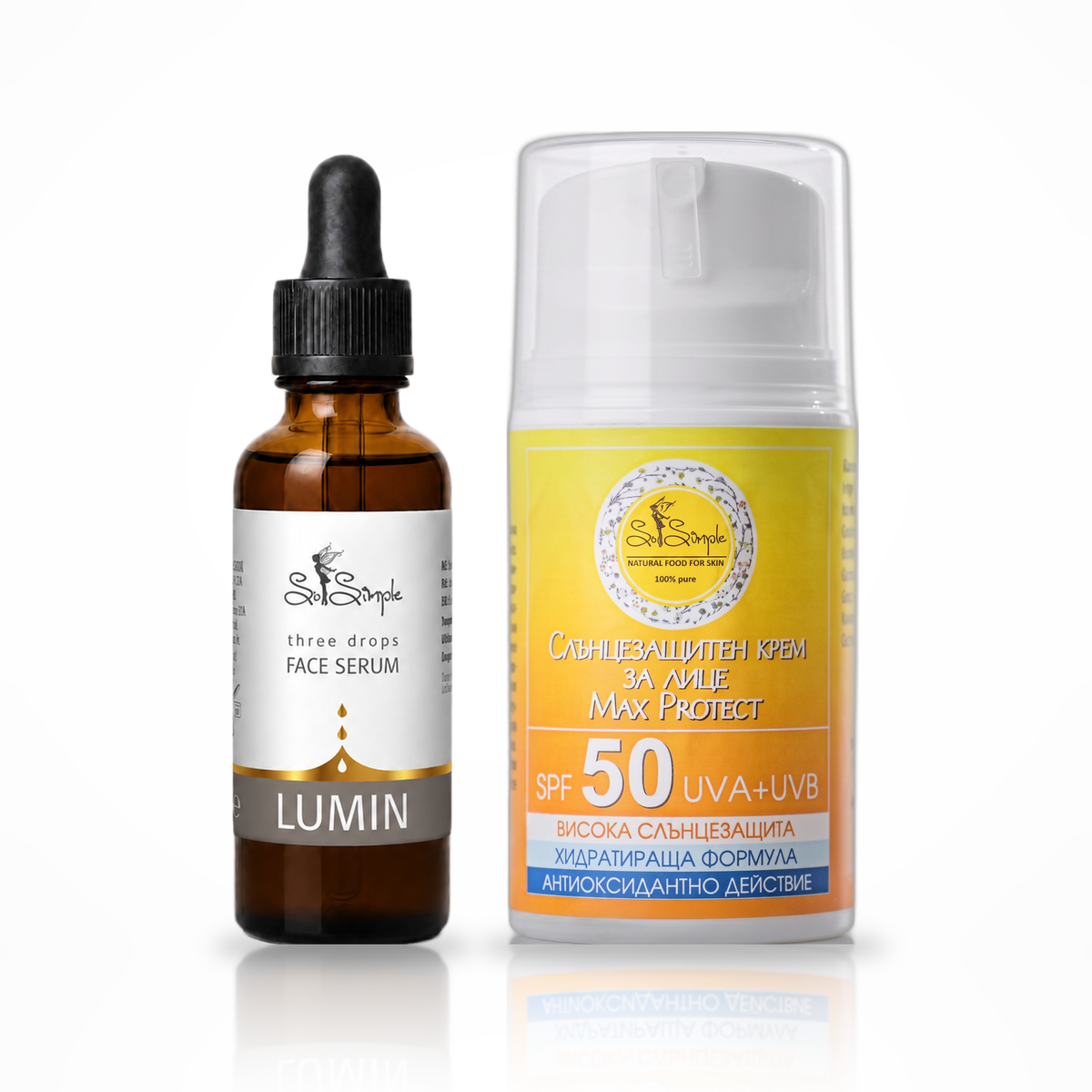 Set pentru pete pigmentare: ser LUMIN + MAX Protect SPF50