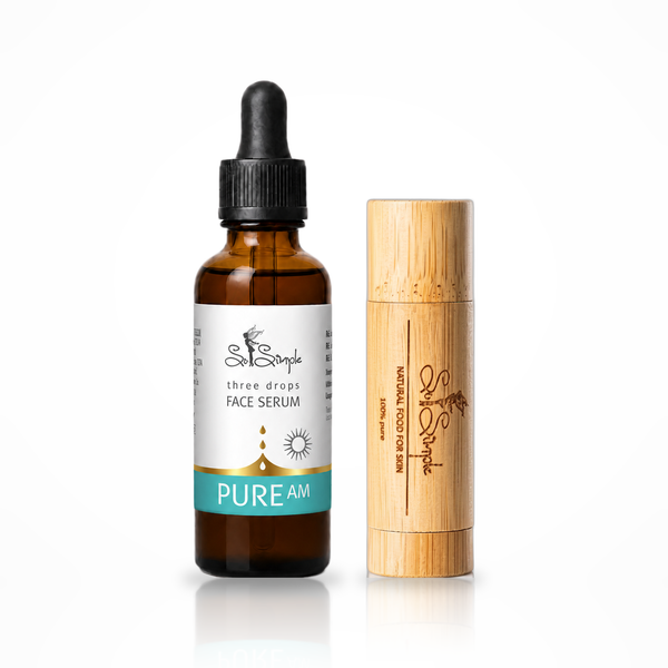 Set PURE AM + balsam natural pentru buze