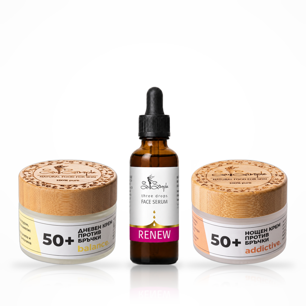 Set Îngrijire pentru tenul matur: ser RENEW + creme 50+