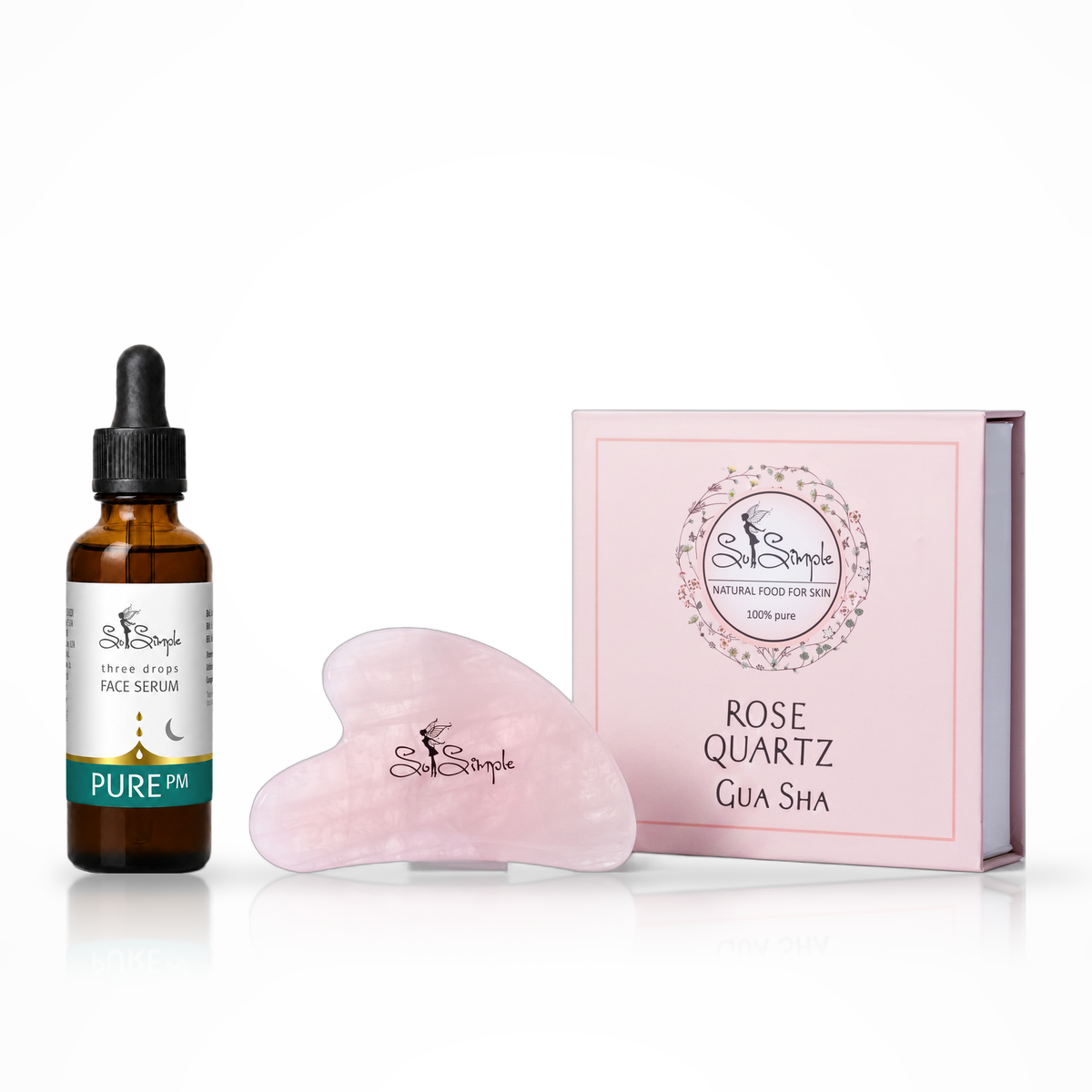 Set PURE PM + Gua Sha din cuarț roz