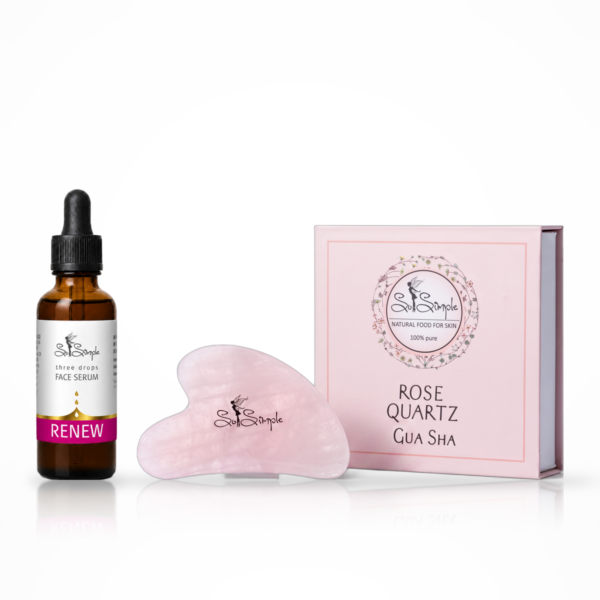 Set RENEW + Gua Sha din cuarț roz