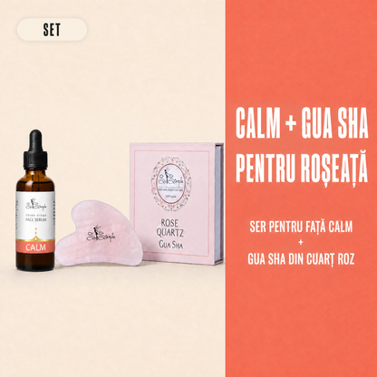 Set CALM + Gua Sha din cuarț roz