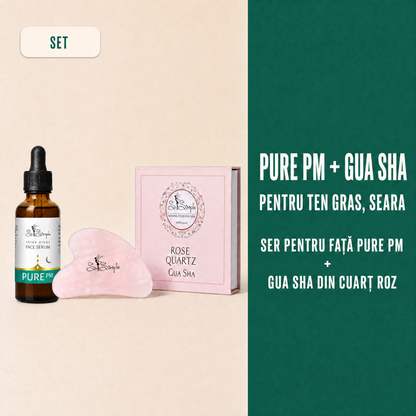 Set PURE PM + Gua Sha din cuarț roz