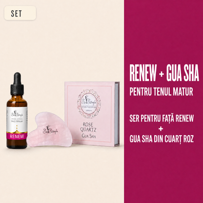 Set RENEW + Gua Sha din cuarț roz