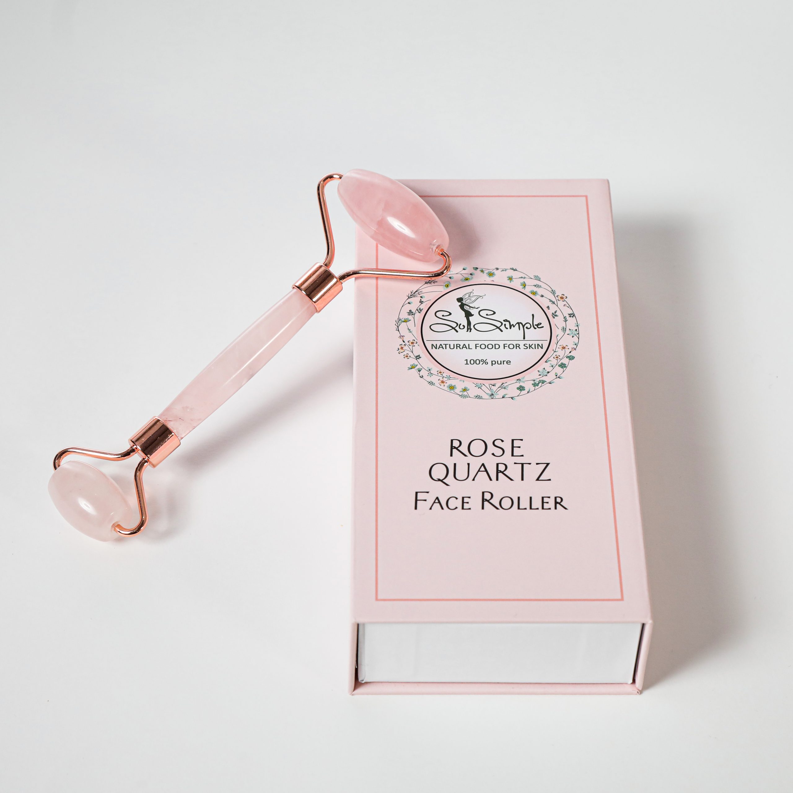 ролер за лице розов кварц